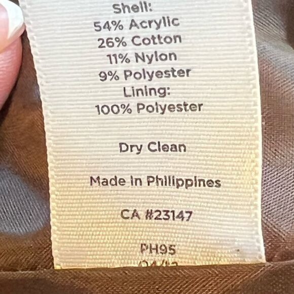 Talbots Woman's Brown Tweed Blazer Suede Trim details Jacket Size 10 Petite - Picture 9 of 11